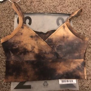 Shein tie dye rib knit crop cami top